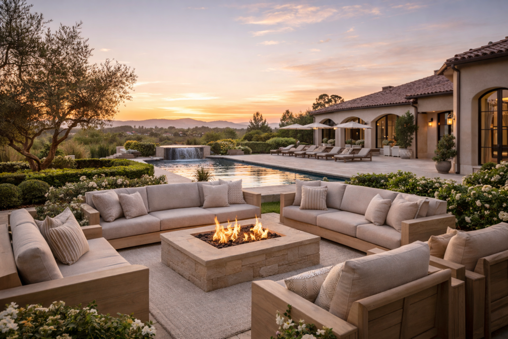 Golden hour at the Rancho estate
