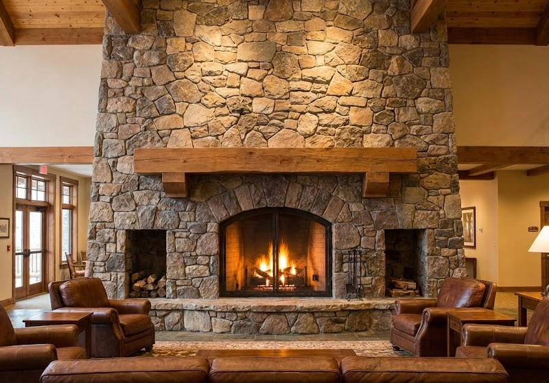 Custom Floor-to-Ceiling Fireplace for Bed & Breakfast Lodge in San Diego.